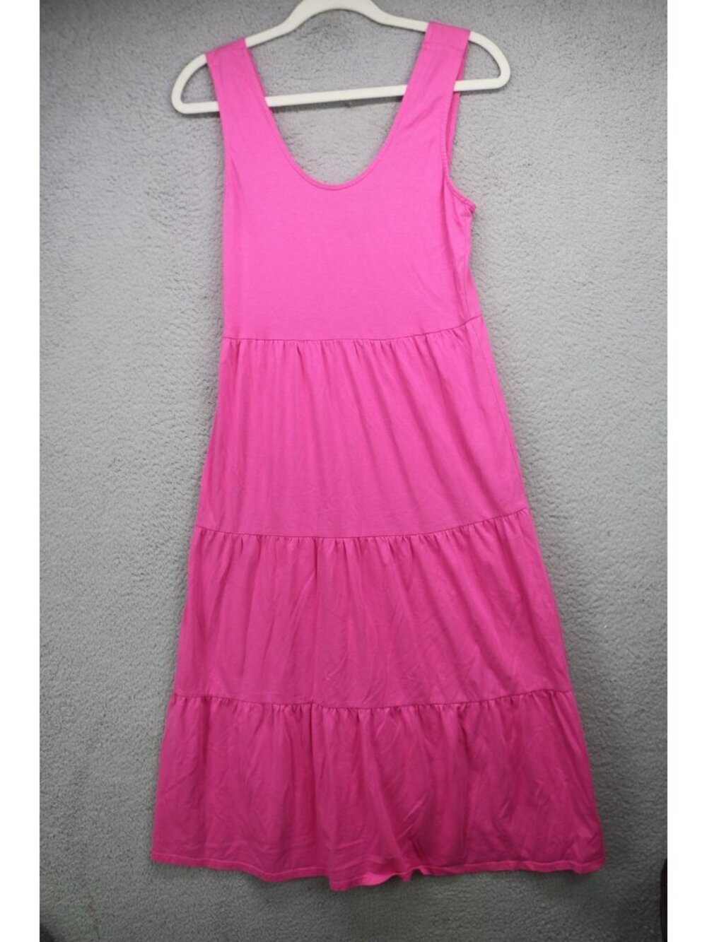 J.Crew Sleeveless Pink Tiered Midi Dress-Size XXS-BOHO-Minimalist